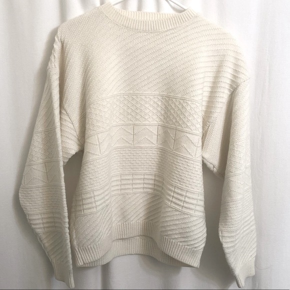 Vintage Gloria Vanderbilt Ivory Wool Knit Sweater - Picture 3 of 7
